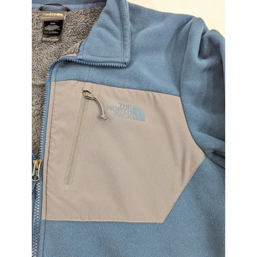 North Face Jacket Mens Medium Blue Fleece Full‎ Zip Sherpa Lined Outdoor Warm